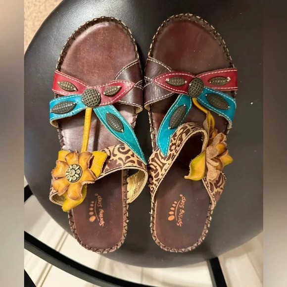 Spring steps size 7.5 handmade leather heels - Picture 1 of 4
